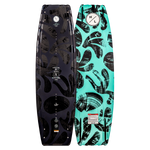 Capitol Loaded wakeboard feature a black and teal abstract leaf pattern.