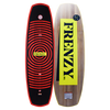 Top and base of Frenzy wakeboard, yellow/black, circular design, Woodlite Core.