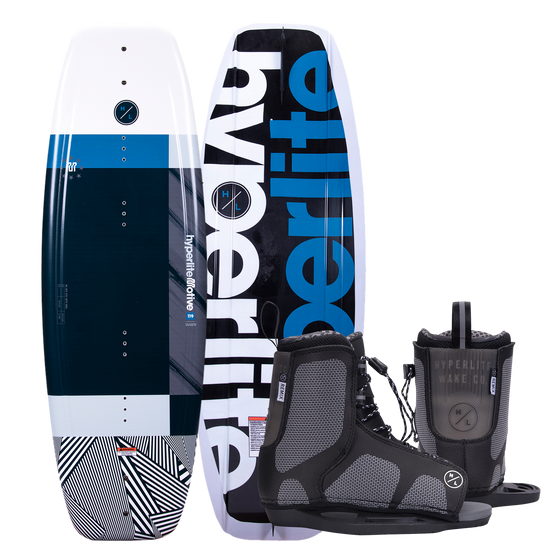 Motive Jr. wakeboard set with Kids Remix boots, great for beginners.
