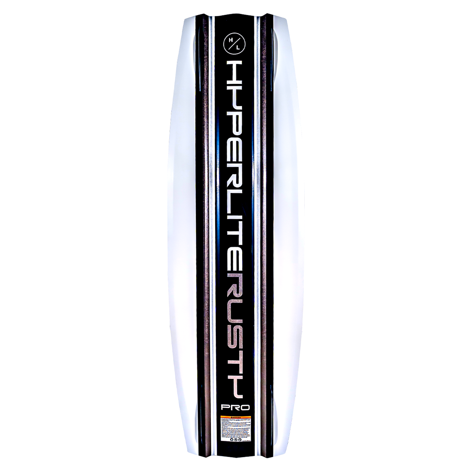 Sleek Rusty Pro wakeboard with a vertical black & white Biolite 3 Core design.