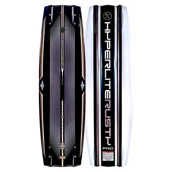 Views of a Rusty Pro wakeboard with Biolite 3 Core branding.