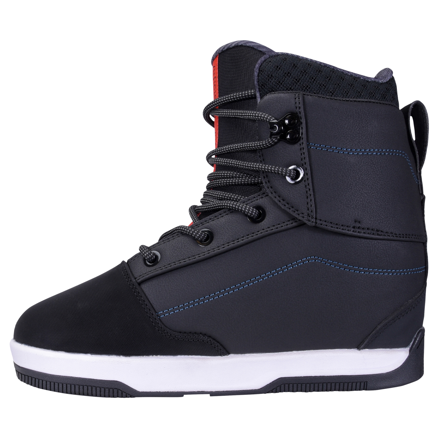 Distortion Boot: Black with blue stitching, red stripe, 3D Heat Moldable Pro Liner.