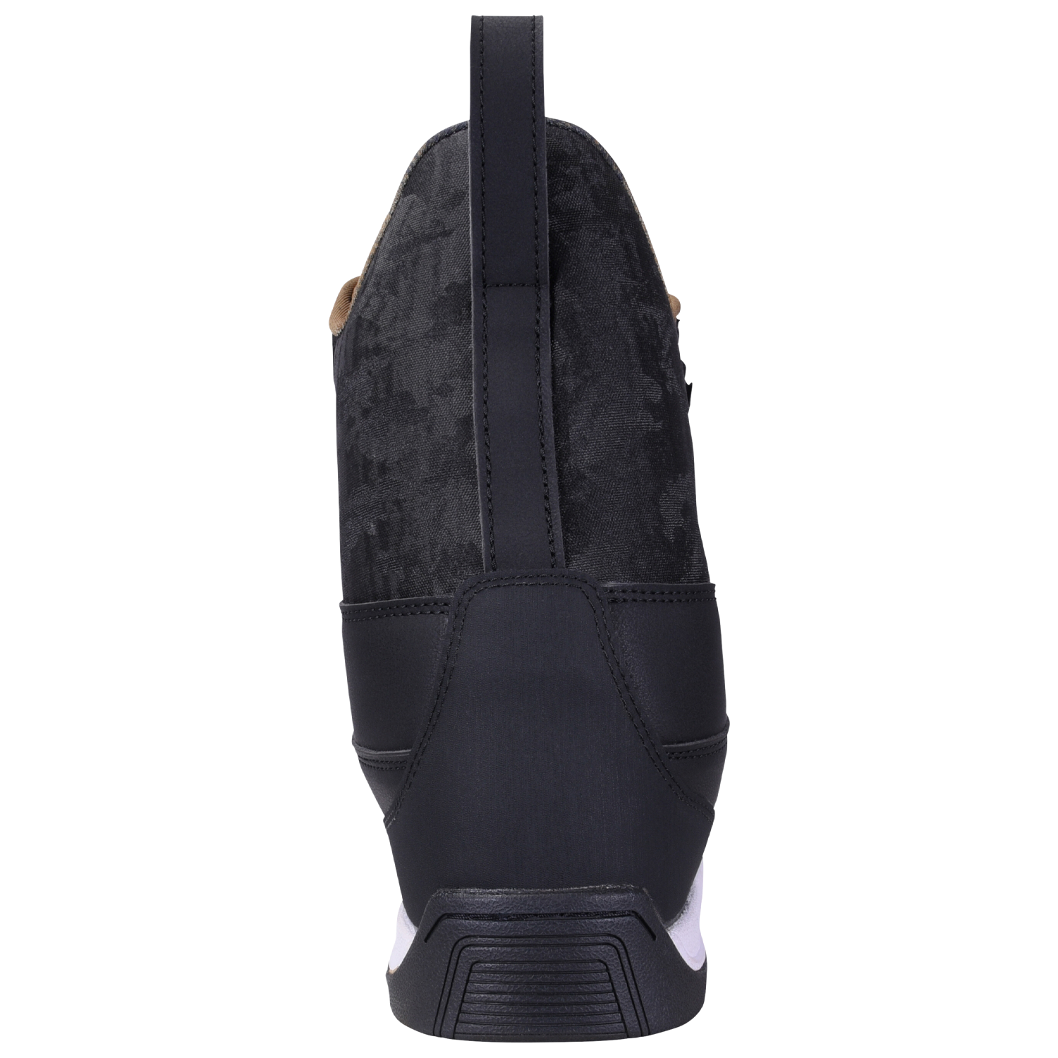 Gooey Boot: Black sneaker, white sole, pull tab, inspired by System Bindings design.