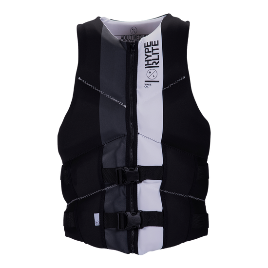 The Logic Mens CGA Vest is a neoprene black and white life vest with buckles.